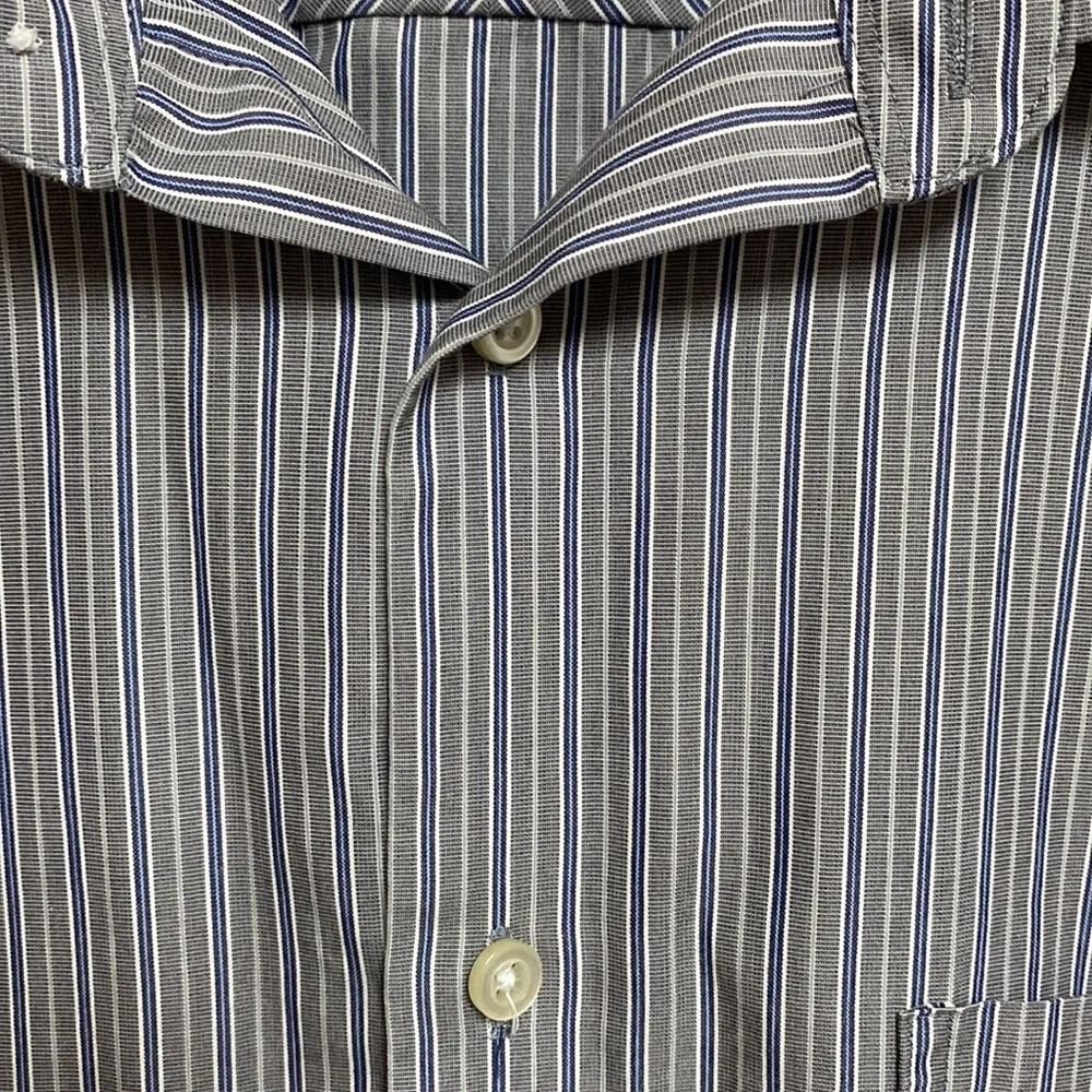 Joesph Abboud Mens Grey/Blue Stripe Slim fit Size 16- 36/37 Shirt - Picture 3 of 6